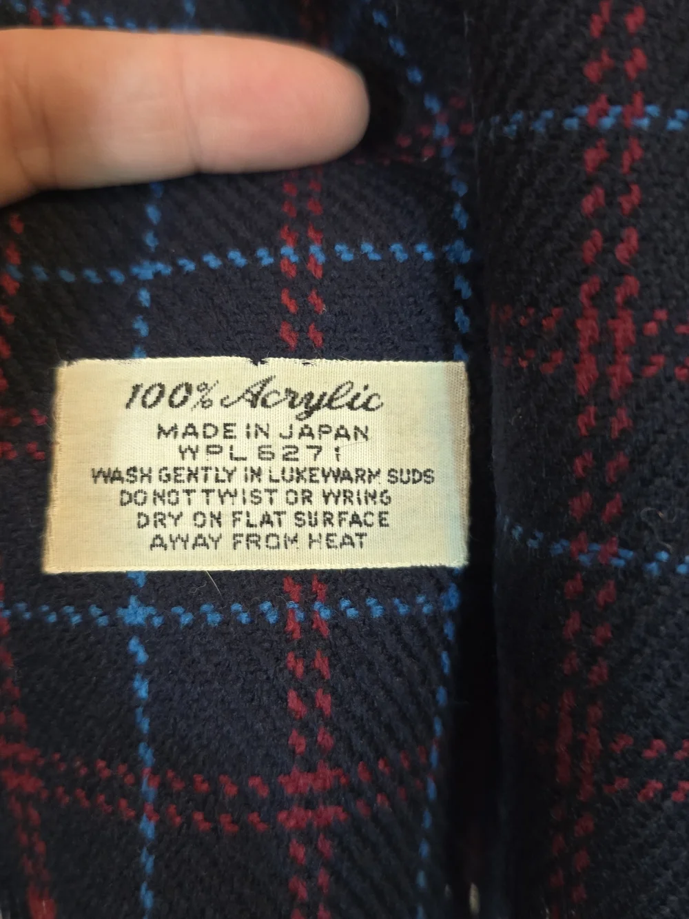 Men's Navy Plaid Fringe Scarf‎ - Classic Winter Accessory
